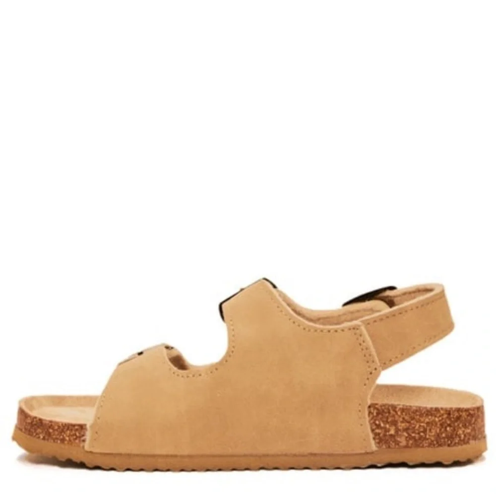 NWT FabKids Classic Cork Sole Buckle Sandal Tan‎ 10
